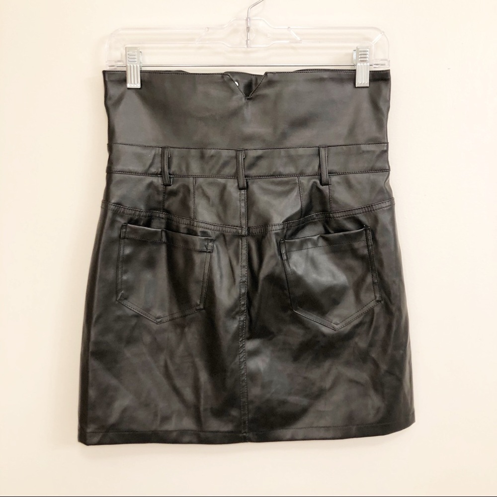 Fashion Nova Faux Leather Black Mini Skirt - Picture 2 of 5